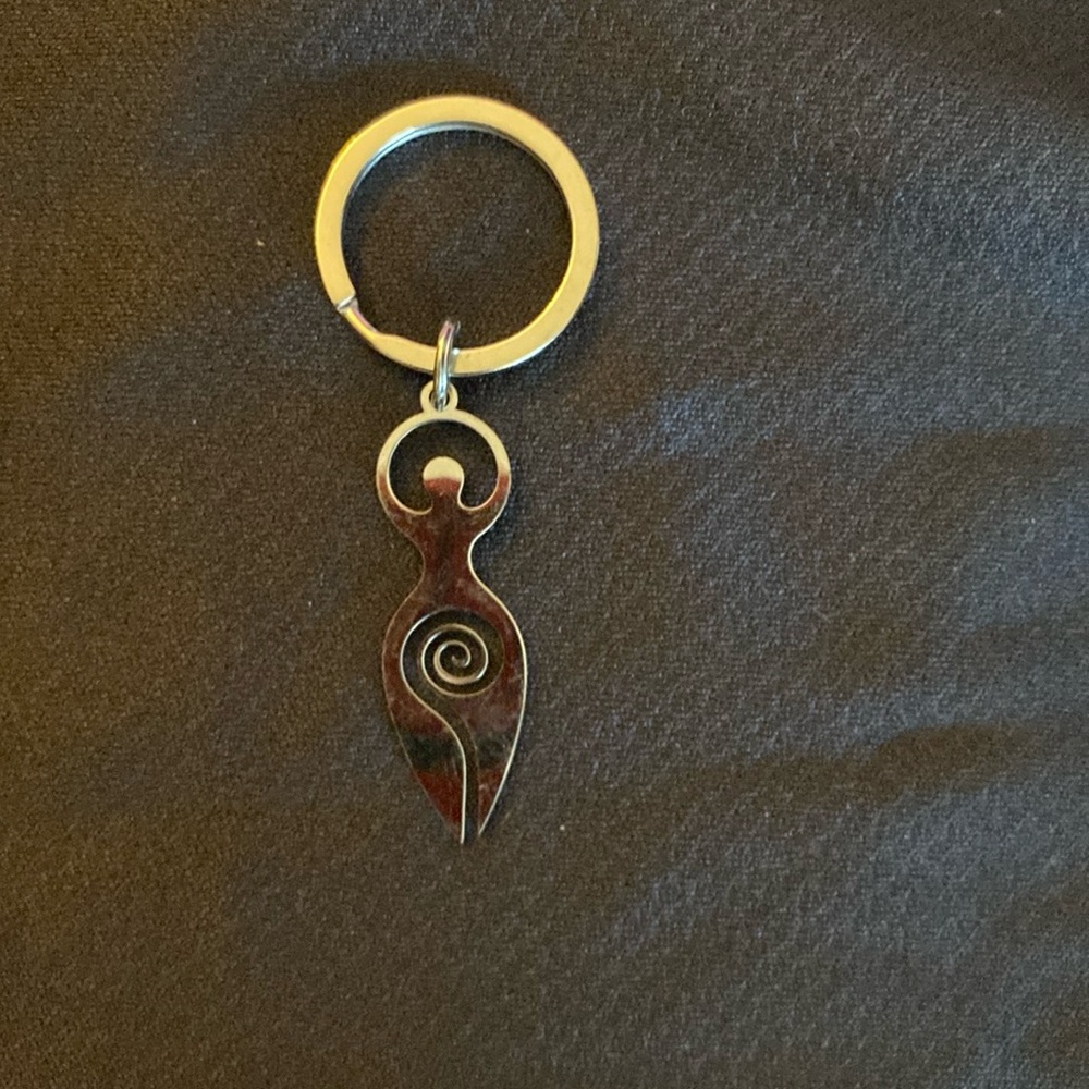 New Silver colored Goddess Keychain